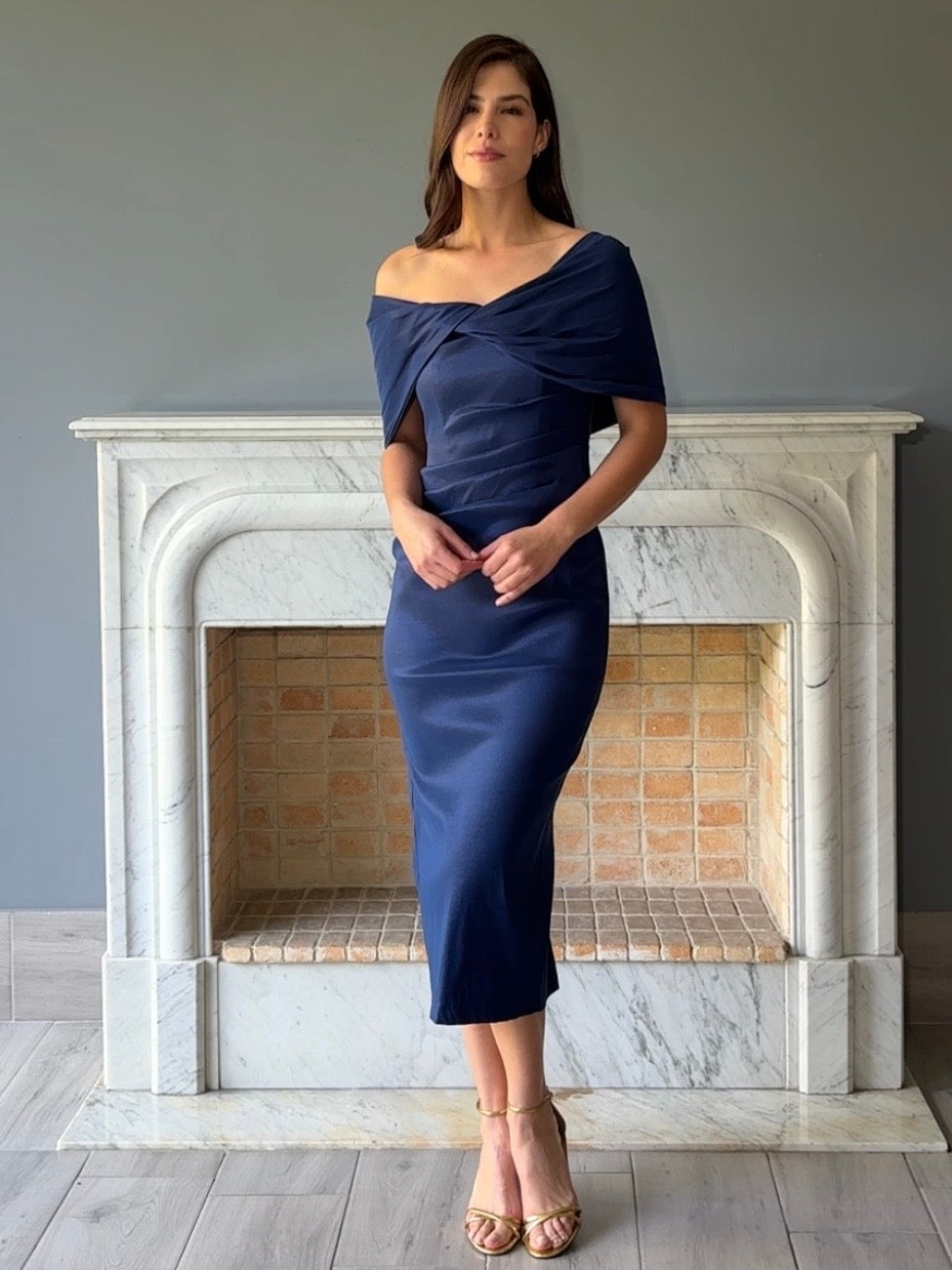 VESTIDO MIDI MARINO RB8