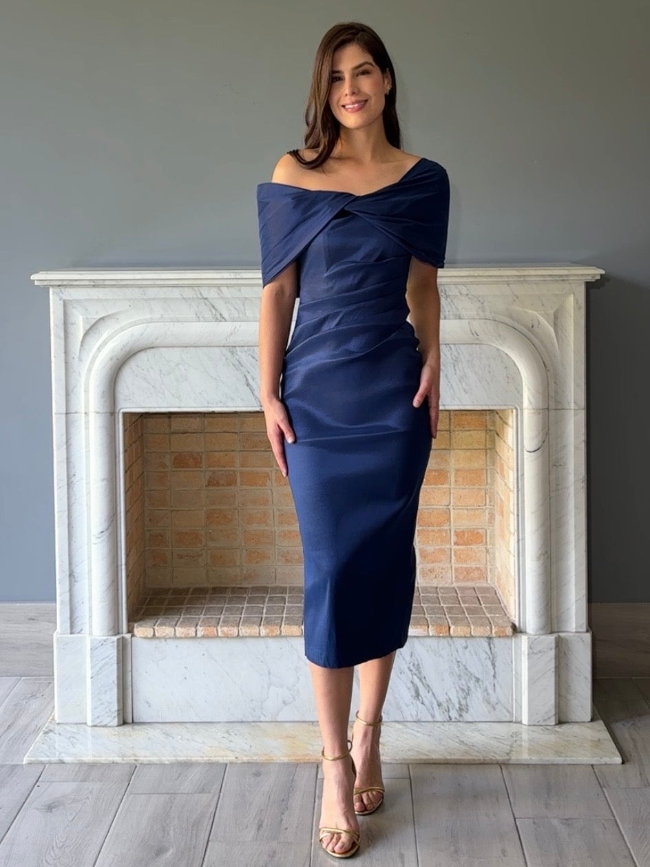 VESTIDO MIDI MARINO RB8