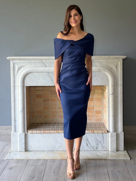 VESTIDO MIDI MARINO RB8