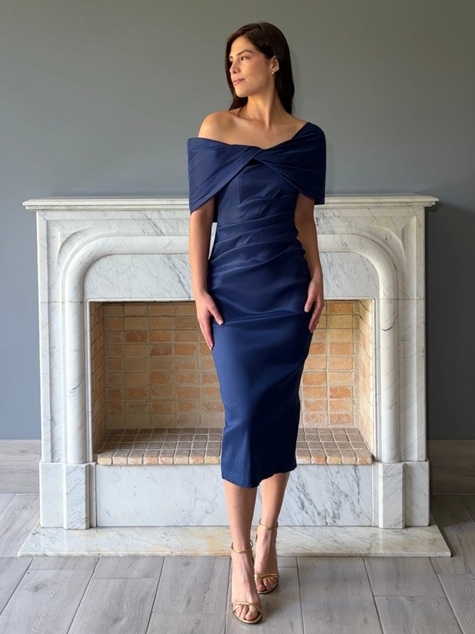 VESTIDO MIDI MARINO RB8