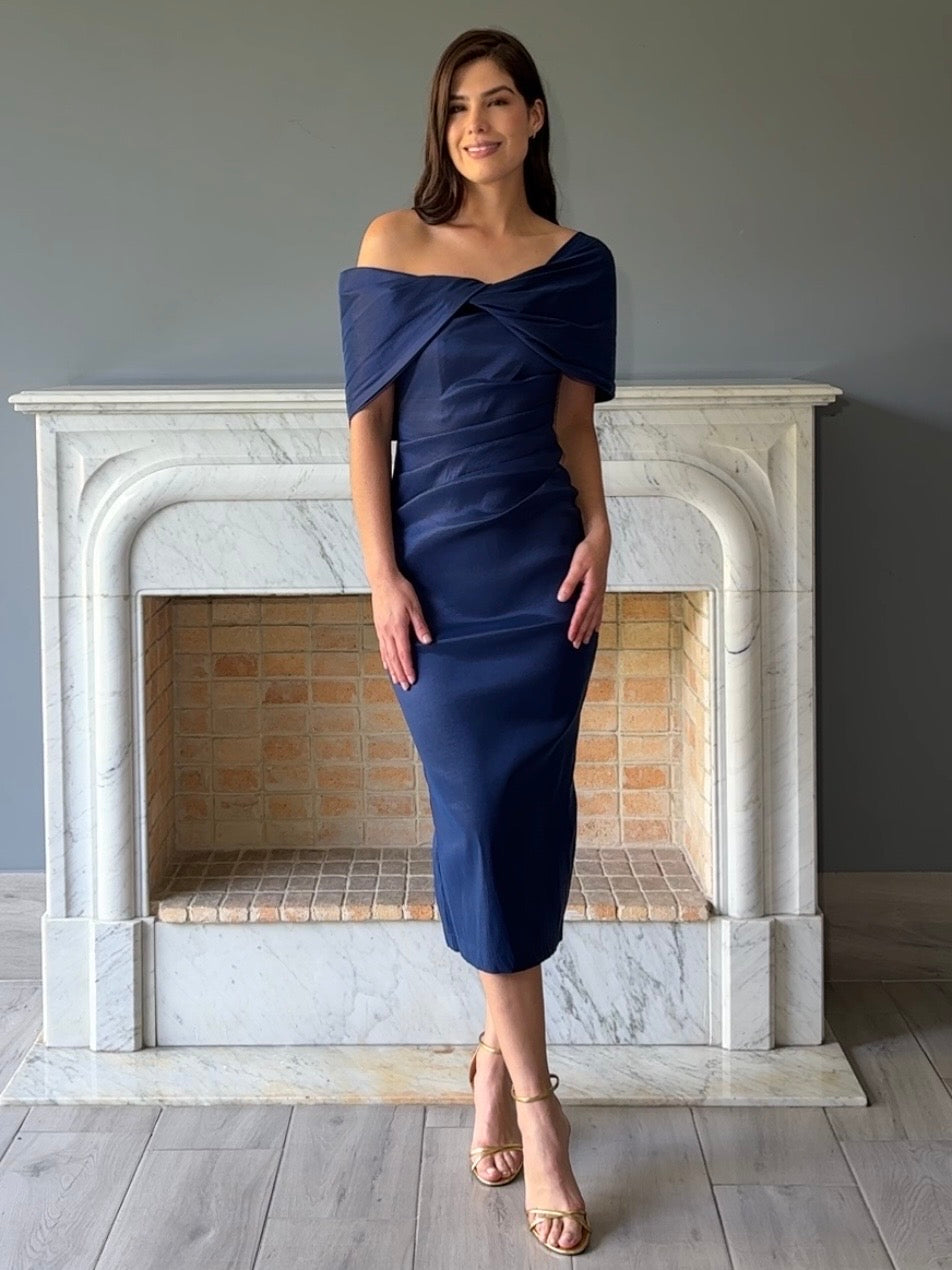 VESTIDO MIDI MARINO RB8