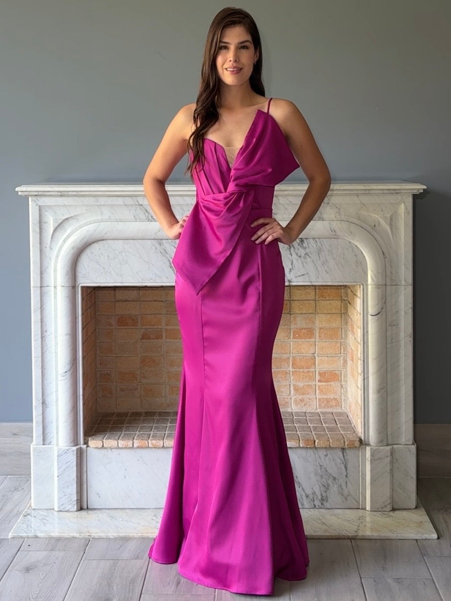 VESTIDO CON MOÑO ROSA RB13