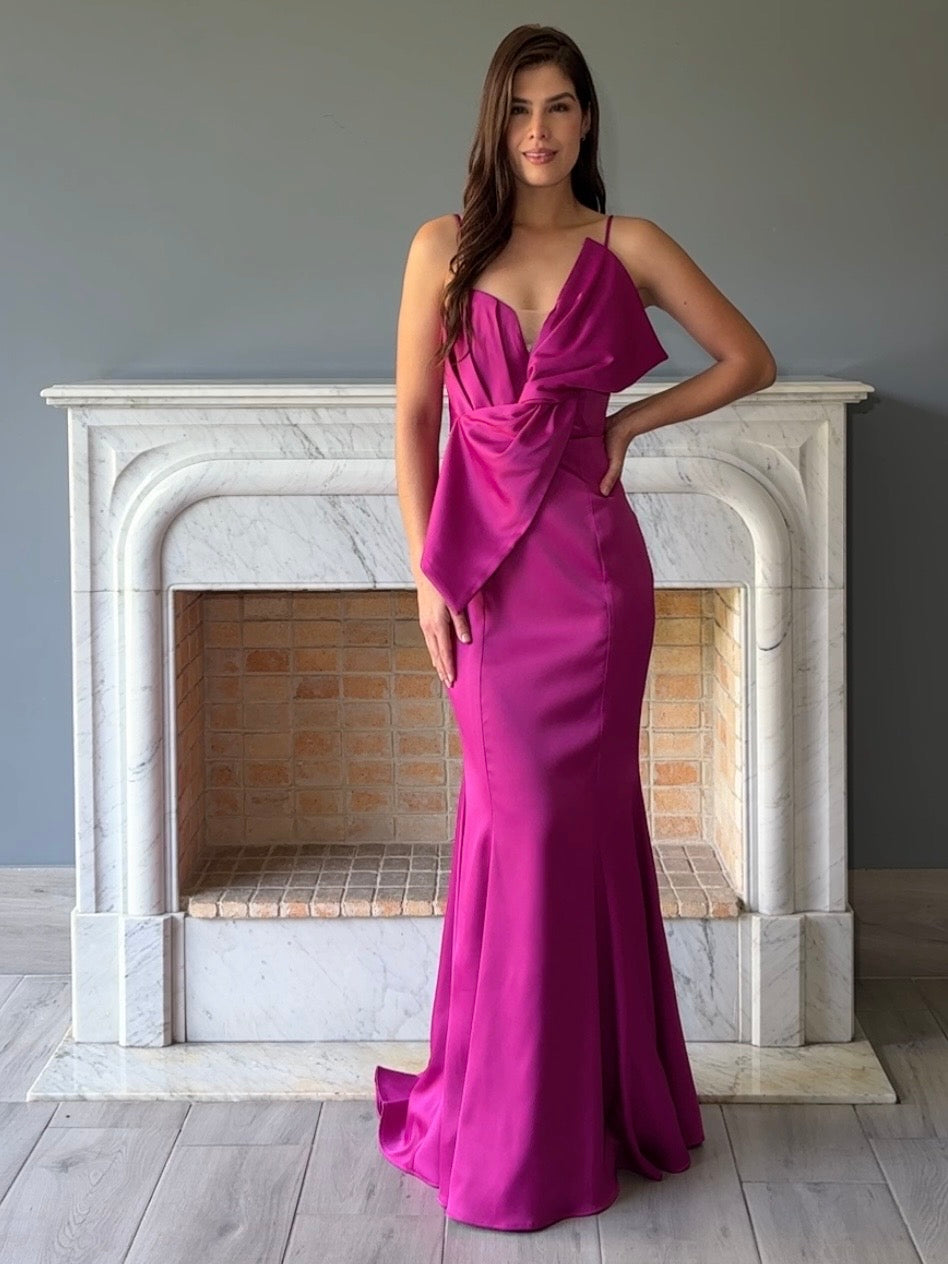 VESTIDO CON MOÑO ROSA RB13