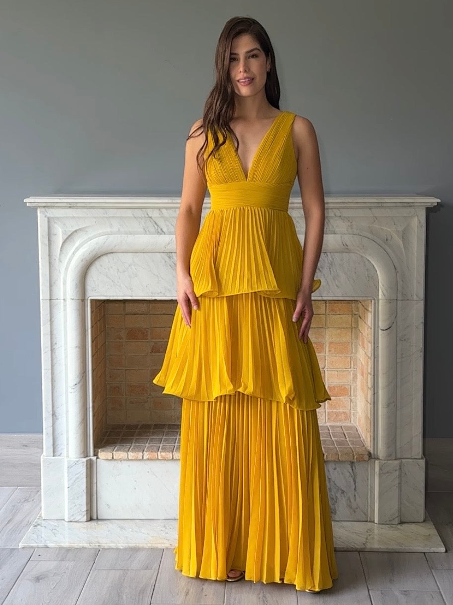 VESTIDO LARGO MOSTAZA 22994