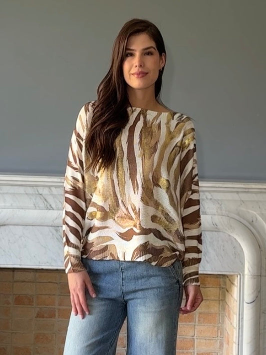 BLUSA TEJIDA CAFÉ 90668