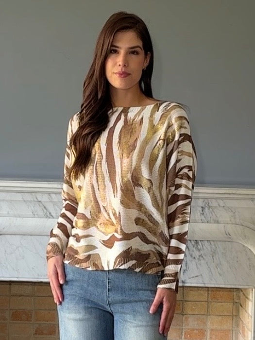 BLUSA TEJIDA CAFÉ 90668