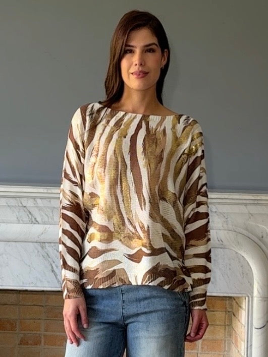 BLUSA TEJIDA CAFÉ 90668