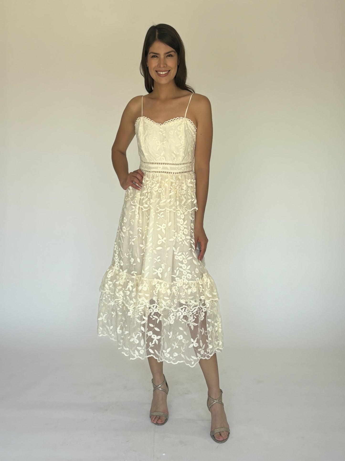 VESTIDO MIDI BEIGE LD5541