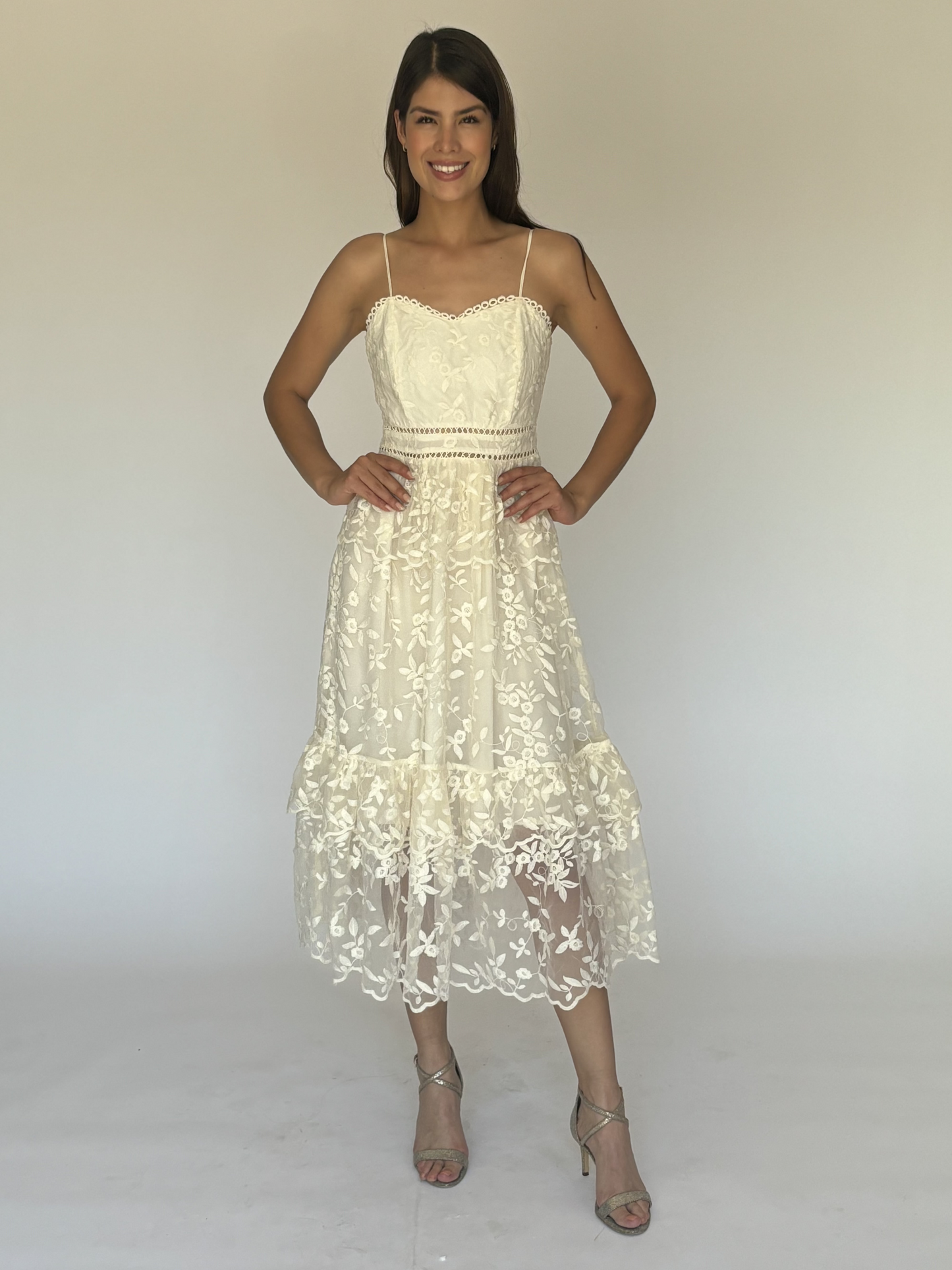 VESTIDO MIDI BEIGE LD5541