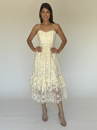 VESTIDO MIDI BEIGE LD5541