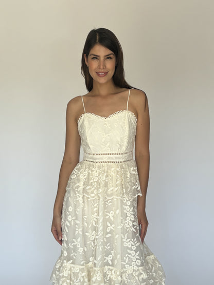 VESTIDO MIDI BEIGE LD5541
