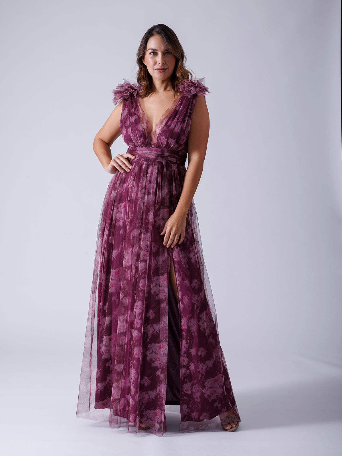 VESTIDO ESTAMPADO TINTO M1010