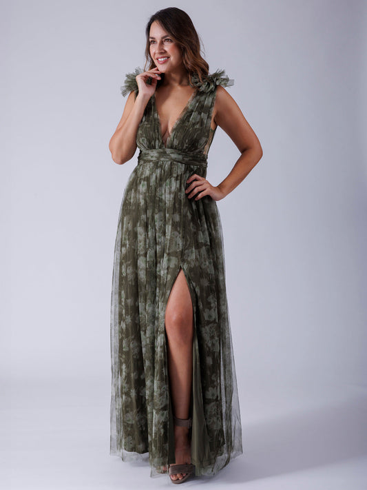 VESTIDO ESTAMPADO VERDE M1010