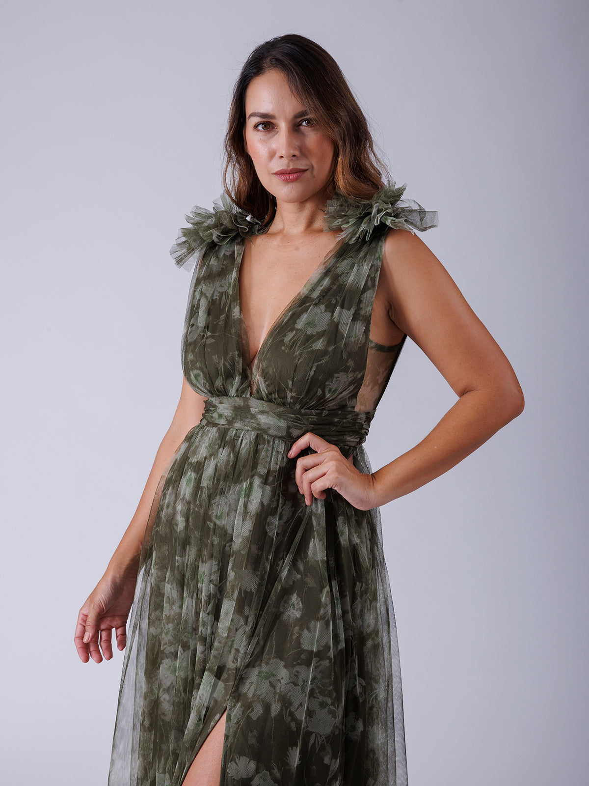 VESTIDO ESTAMPADO VERDE M1010