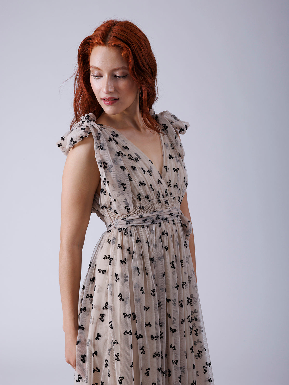 VESTIDO MIDI BEIGE D5861