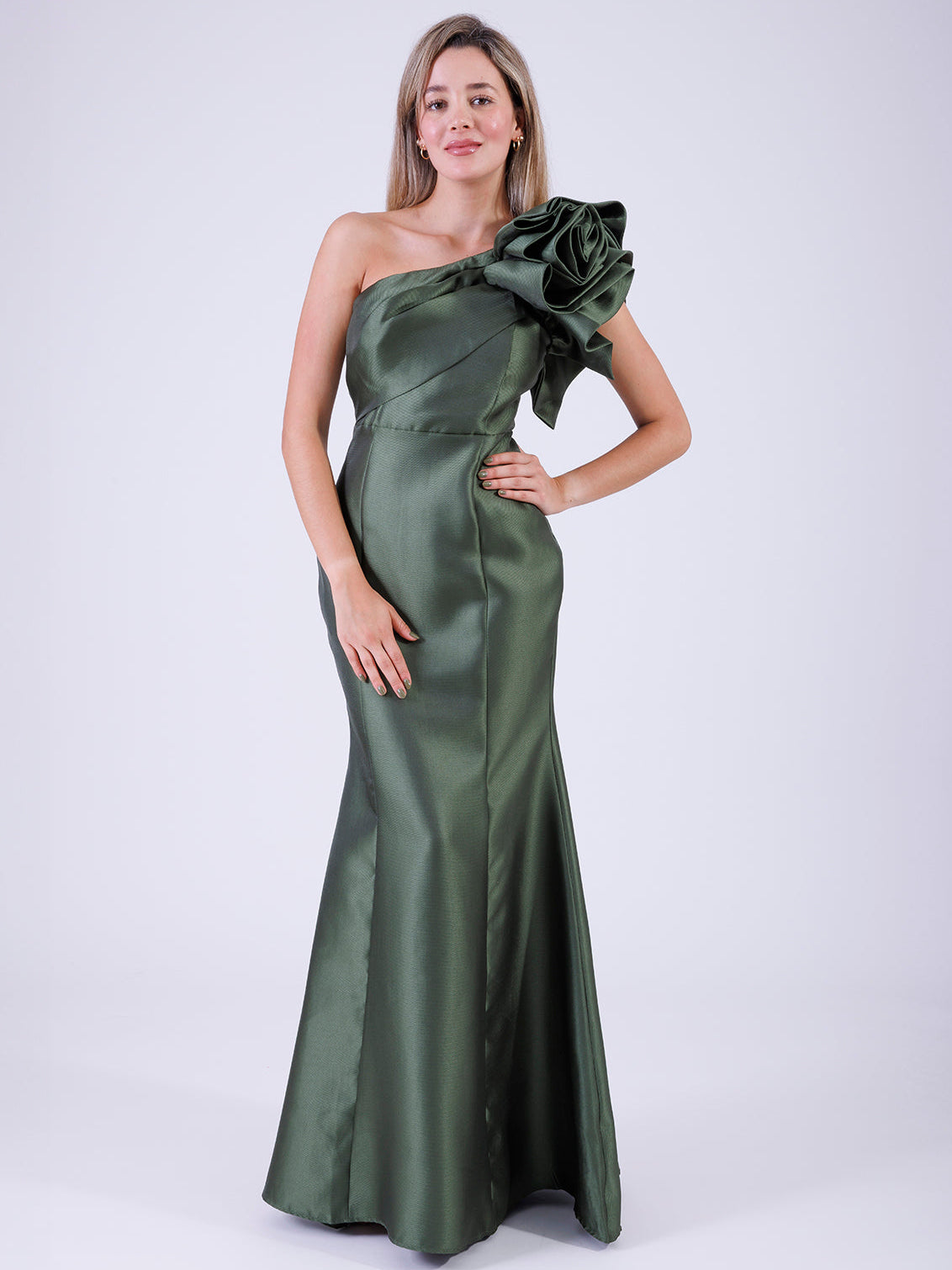 VESTIDO VERDE OLIVO 22543