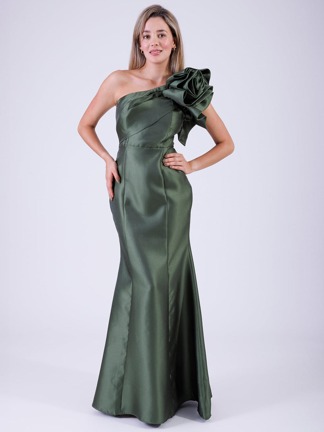 VESTIDO VERDE OLIVO 22543
