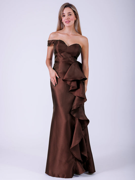 VESTIDO CAFÉ 24031