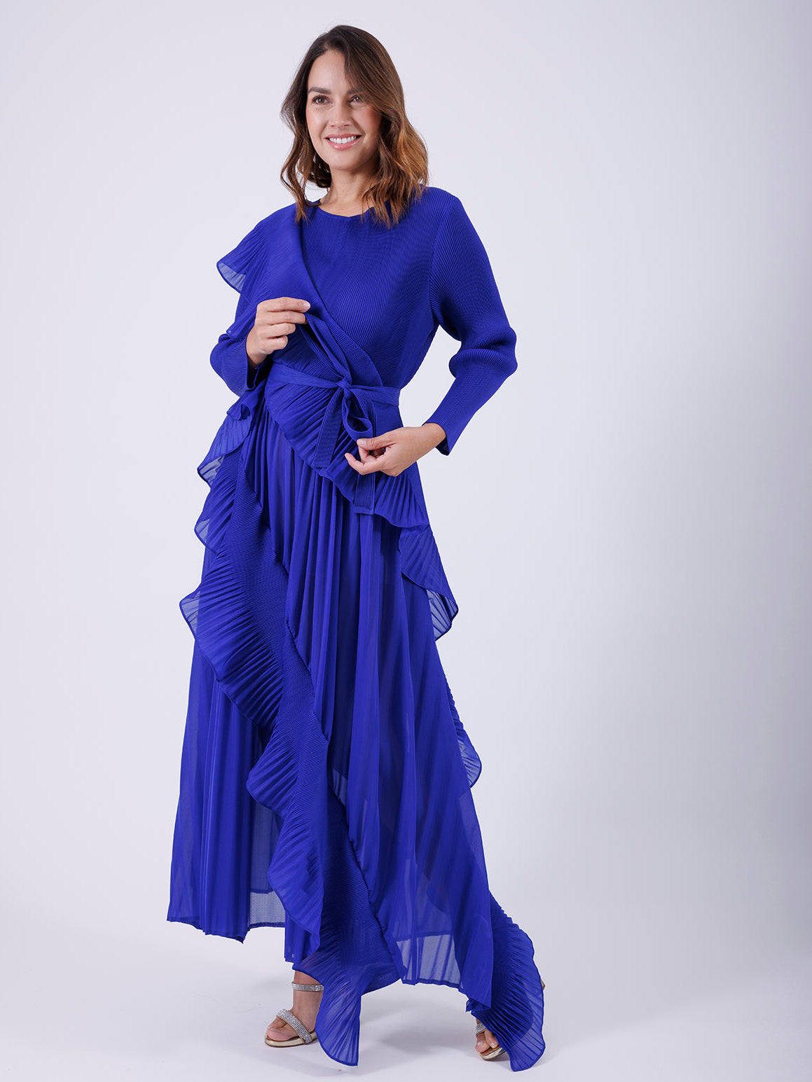 VESTIDO LARGO AZUL QC3788