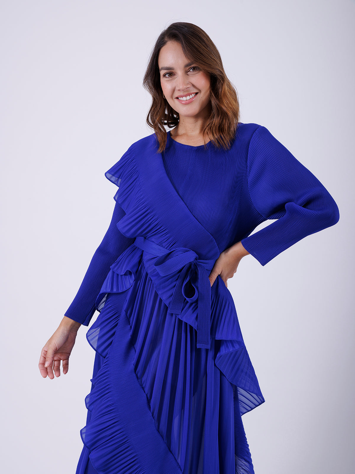 VESTIDO LARGO AZUL QC3788