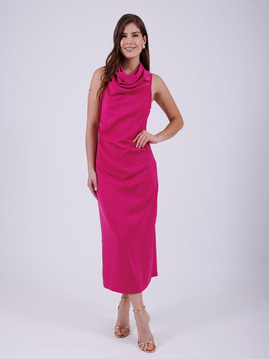 VESTIDO ROSA MIDI 10605