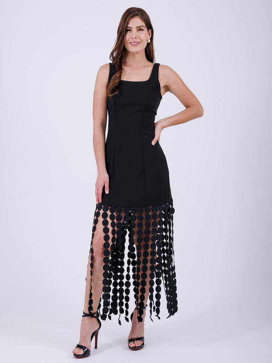 VESTIDO MIDI NEGRO DW001