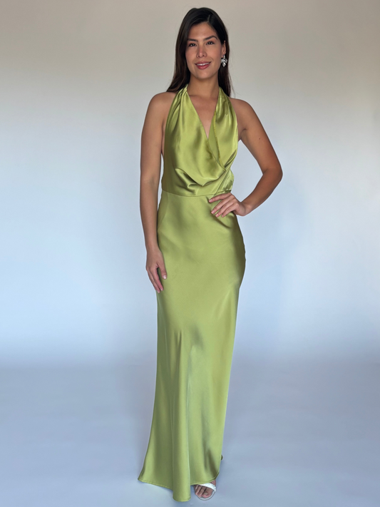 VESTIDO VERDE 10664