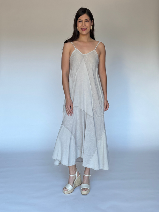 VESTIDO DE LINO BEIGE 31107