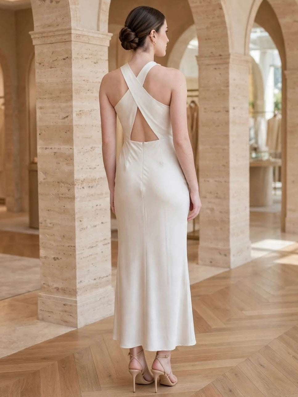 VESTIDO CREMA 992H